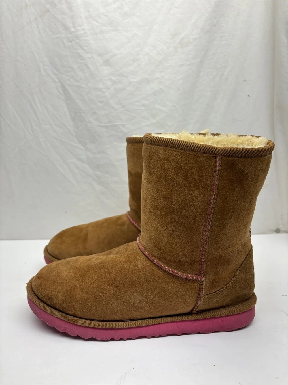 UGG Winter Boots in Tang with Pink Sole, SZ 8 women’s, box 5